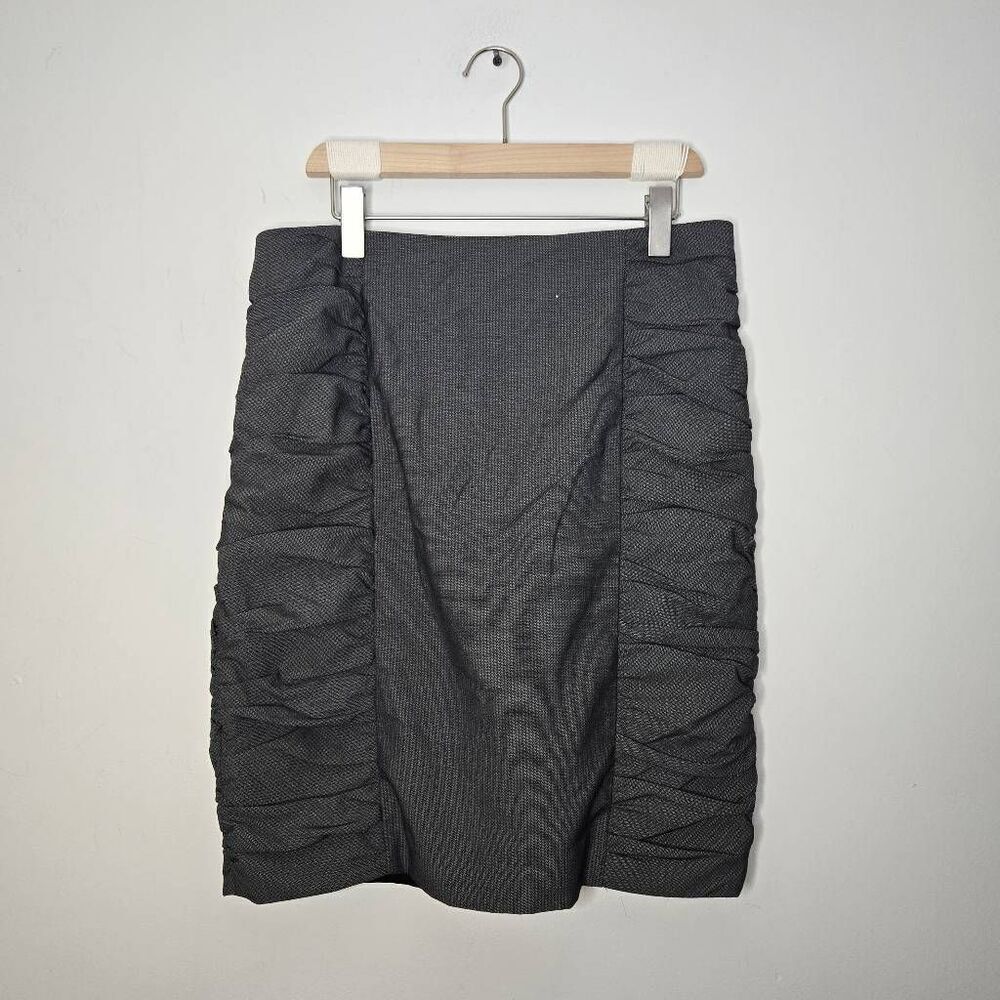 Cartonnier Ruched Pencil Skirt Womens Size 12 Sides Anthropologie